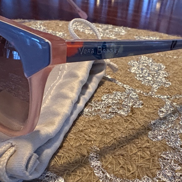 Vera Bradley Pink Floral Cat Eye Sunglasses with Brown Gradient Lenses main image 7